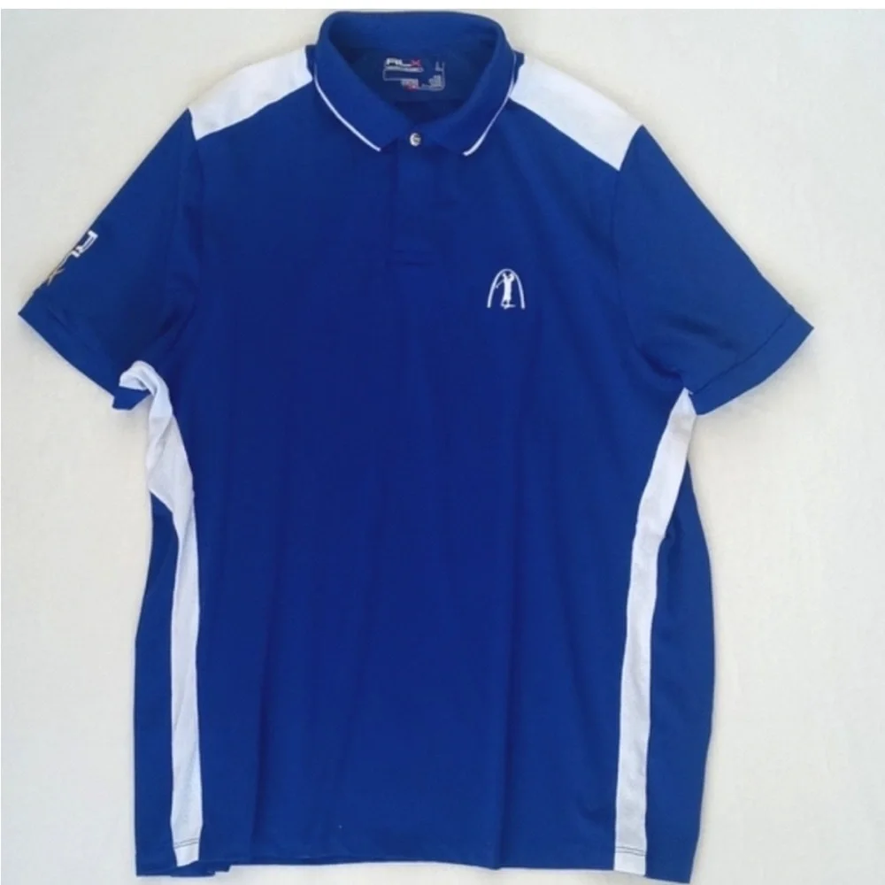 Men's RLX Ralph Lauren Royal Blue & White Short Sleeve Casual Golf Shirt XL